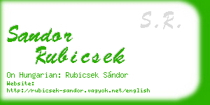 sandor rubicsek business card